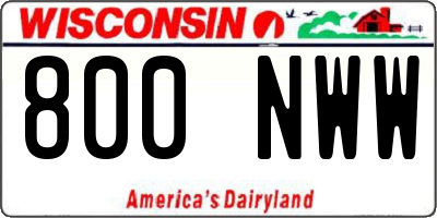 WI license plate 800NWW