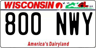 WI license plate 800NWY