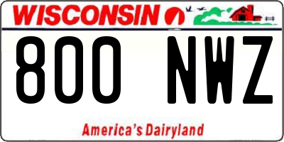WI license plate 800NWZ