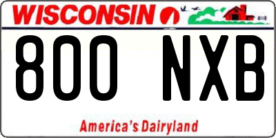 WI license plate 800NXB