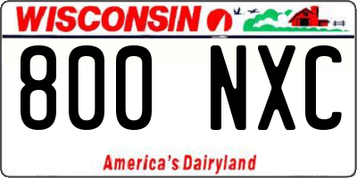 WI license plate 800NXC