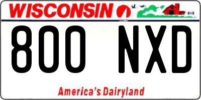 WI license plate 800NXD
