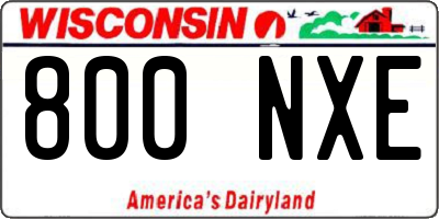 WI license plate 800NXE