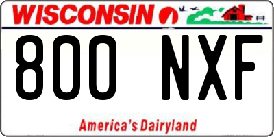 WI license plate 800NXF