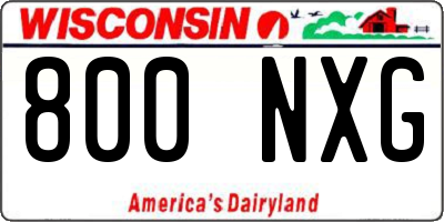 WI license plate 800NXG