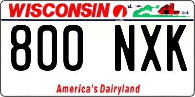 WI license plate 800NXK
