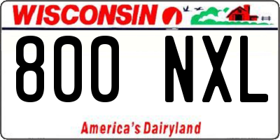 WI license plate 800NXL