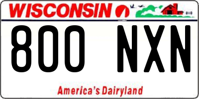 WI license plate 800NXN
