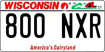 WI license plate 800NXR