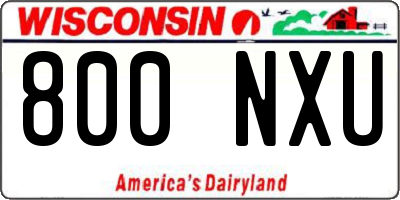 WI license plate 800NXU