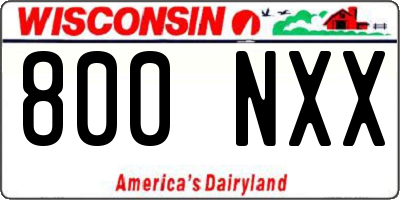 WI license plate 800NXX
