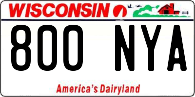 WI license plate 800NYA