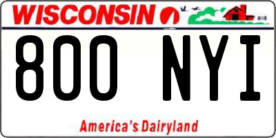 WI license plate 800NYI