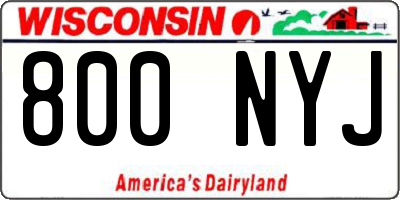 WI license plate 800NYJ