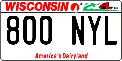 WI license plate 800NYL