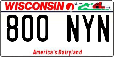 WI license plate 800NYN