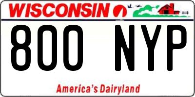 WI license plate 800NYP