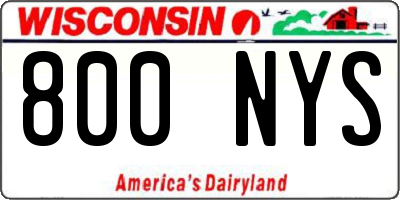WI license plate 800NYS