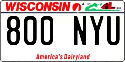 WI license plate 800NYU