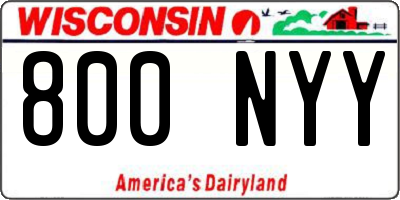 WI license plate 800NYY