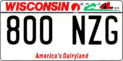 WI license plate 800NZG