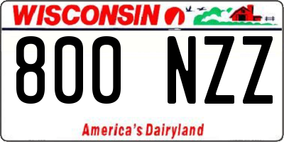 WI license plate 800NZZ