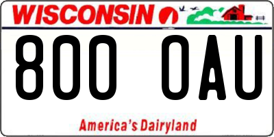 WI license plate 800OAU