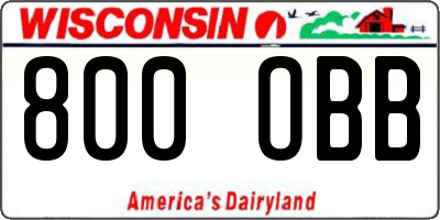 WI license plate 800OBB