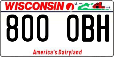 WI license plate 800OBH