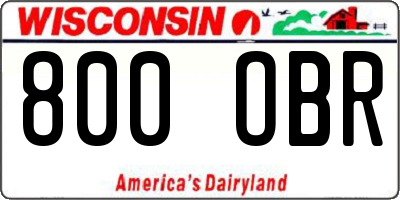 WI license plate 800OBR