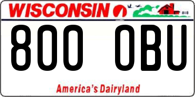 WI license plate 800OBU