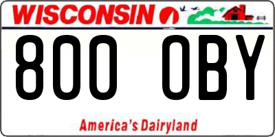 WI license plate 800OBY