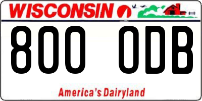 WI license plate 800ODB