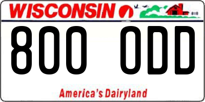 WI license plate 800ODD