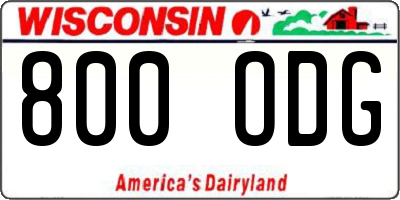 WI license plate 800ODG
