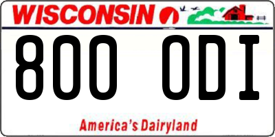 WI license plate 800ODI