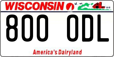 WI license plate 800ODL