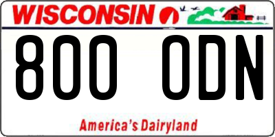 WI license plate 800ODN