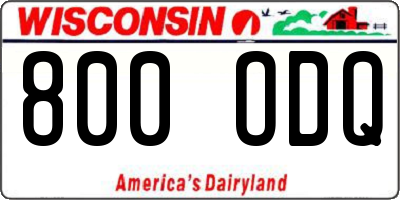 WI license plate 800ODQ