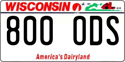 WI license plate 800ODS