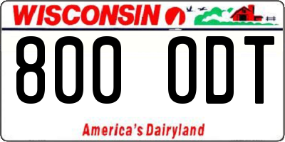 WI license plate 800ODT