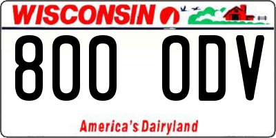 WI license plate 800ODV