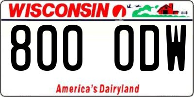WI license plate 800ODW