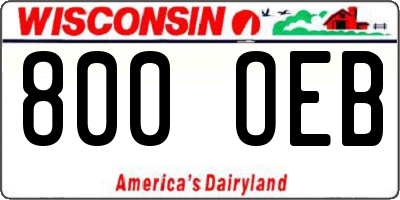 WI license plate 800OEB