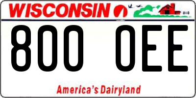 WI license plate 800OEE