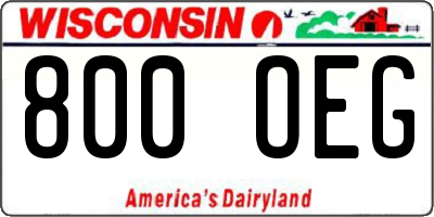WI license plate 800OEG