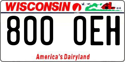 WI license plate 800OEH