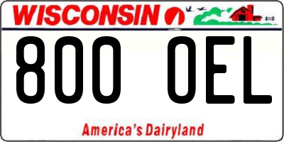 WI license plate 800OEL