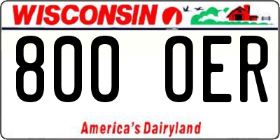 WI license plate 800OER