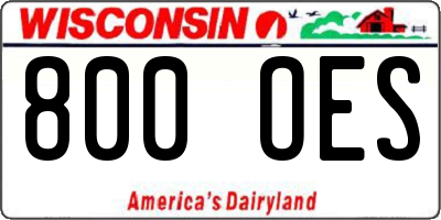 WI license plate 800OES